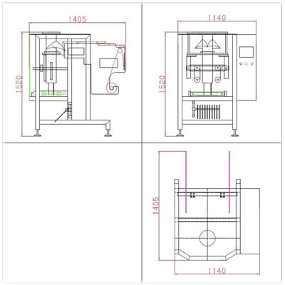 Máquina de aço inoxidável 520mm do selo da suficiência do formulário de 304 verticais