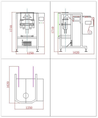 Máquina vertical 620mm do selo da suficiência do formulário de Granulars do fluxo livre
