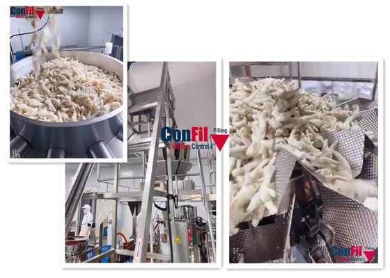Máquina de peso Multihead de Multihead nós para a máquina de enchimento impermeável da galinha das aves domésticas Marinated