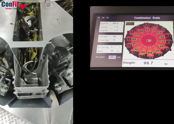 Pesador de Multihead da máquina de peso de Multihead para o alimento de mar da máquina de enchimento da alga do marisco impermeável