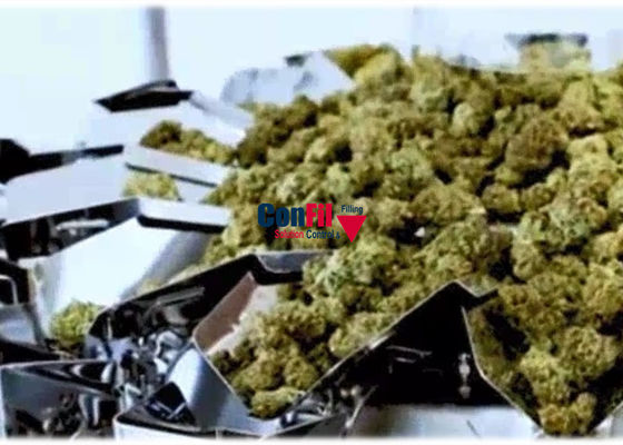 Máquina de embalagem do pesador de um Multihead de 50 gramas para a flor do cannabis em recipientes