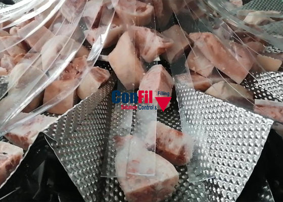 O pesador de Multihead da máquina de peso de Multihead para o alimento congelado cortou a máquina de enchimento impermeável da carne de porco