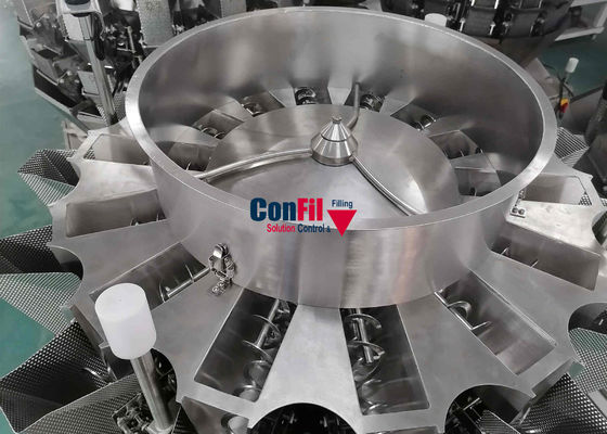 O pesador de Multihead da máquina de peso de Multihead para a carne de porco assada pôs de conserva a máquina de enchimento do alimento com alimentador de parafuso