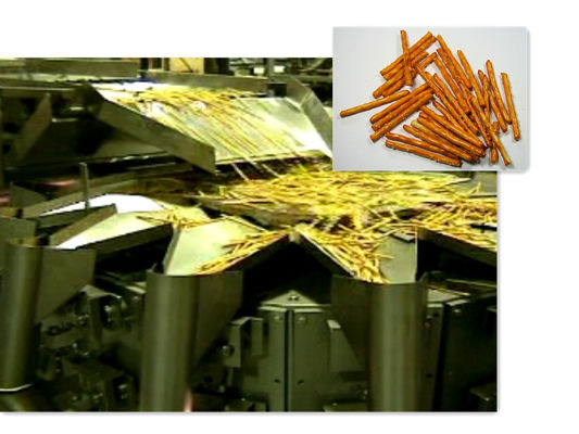 Pesador de Multihead da máquina de peso de Multihead para produtos da vara do pretzel e da forma da vara