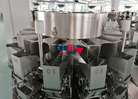 máquina automática 200gram do peso 14Head e de embalagem com funil líquido