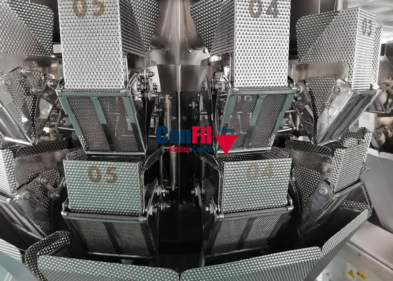 máquina automática 200gram do peso 14Head e de embalagem com funil líquido