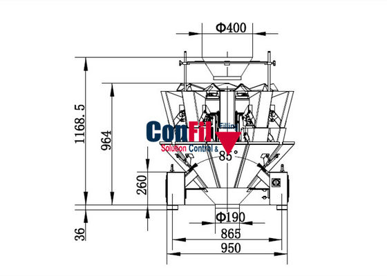 cabeça automática do pesador 10 de 400kg 500gram Multihead