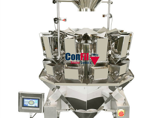 Cabeça automática do pesador 10 de Multihead do funil dobro da aleta