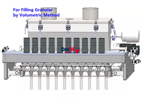 Máquina vertical do selo da suficiência do formulário de 10 pistas para o líquido granulado do pó