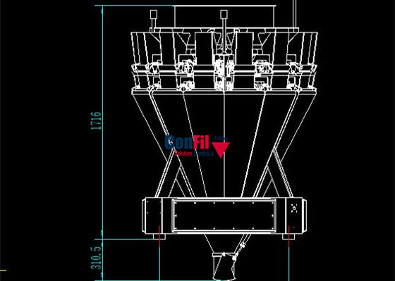 Pesador de Multihead da máquina de peso de Multihead para a máquina de enchimento impermeável dos leites coalhados do requeijão e