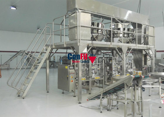 Cabeça 10 máquina vertical do selo da suficiência do formulário de 500 gramas com a máquina de enchimento dobro do pesador