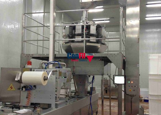 Máquina de embalagem principal do pesador de 16 Multihead para a carne de porco cortada congelada