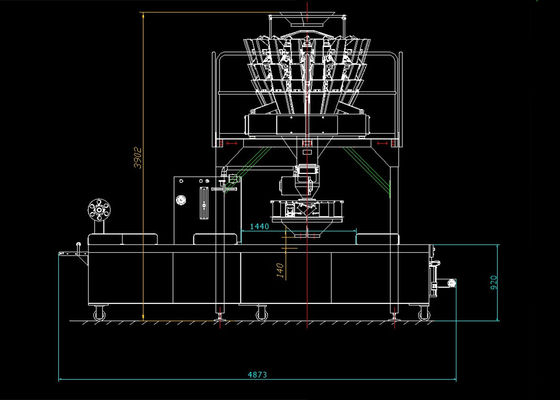 Máquina de embalagem principal do pesador de 16 Multihead para a carne de porco cortada congelada