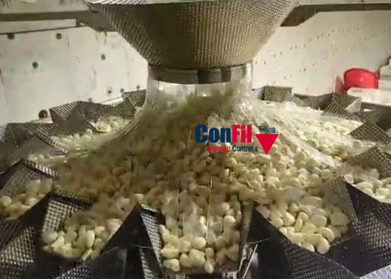 Auto máquina de embalagem 14 de peso principal para a linha de embalagem do alho 5KG 10KG VFFS