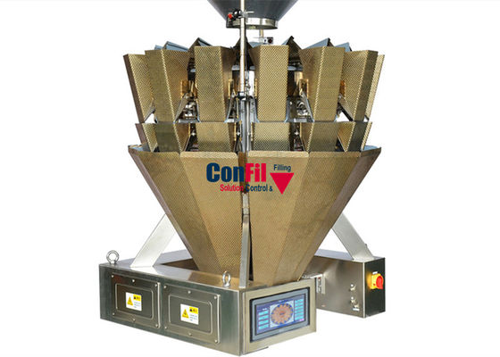 Máquina de peso principal de 14 Multihead para o camarão de enchimento Tray Conveyor pronto do camarão