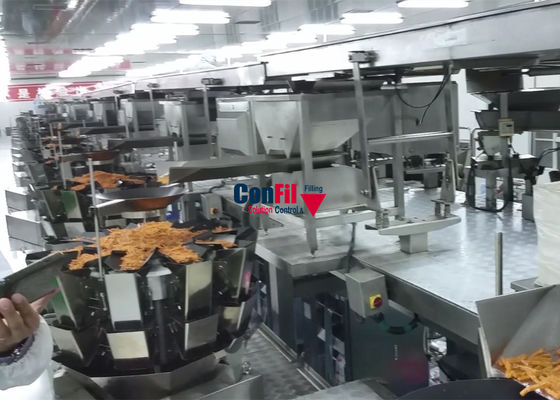 Máquina de empacotamento pegajosa do alimento do petisco de 200 gramas com enchimento do pesador de Multihead