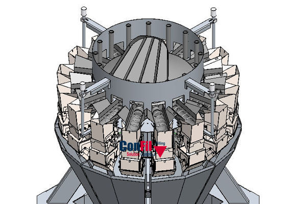 Máquina de embalagem do pesador de Multihead para o sistema de empacotamento da pepita de galinha com ROMA Thermoforming Packaging