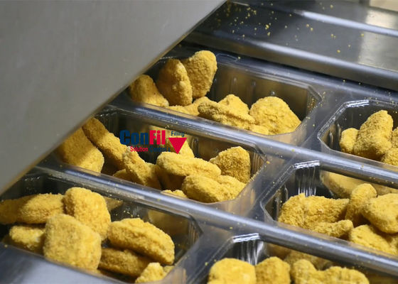 Máquina de embalagem do pesador de Multihead para o sistema de empacotamento da pepita de galinha com ROMA Thermoforming Packaging