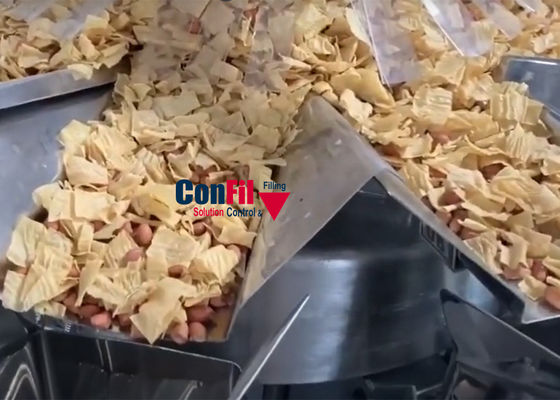 Máquina de embalagem do pesador de Multihead para o sistema de empacotamento expulso da alta velocidade do petisco do milho de Sanck