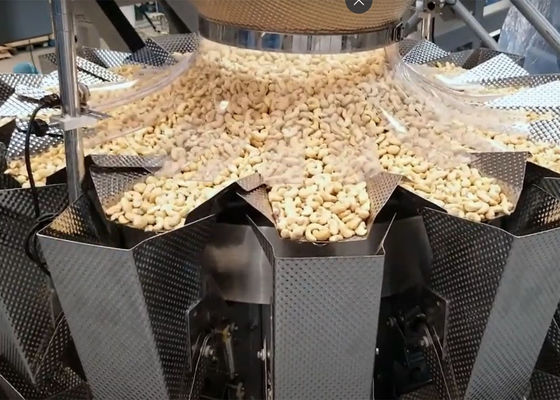 Pesador de Multihead da máquina de peso de Multihead para a máquina de enchimento Roasted das porcas de caju das porcas impermeável