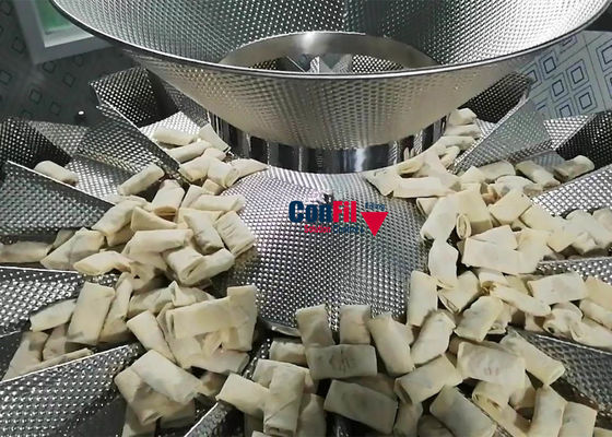Pesador de Multihead da máquina de peso de Multihead para o rolo de mola congelado do alimento que conta a máquina de enchimento